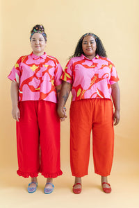 Boxy Collared Top in Petal Pop (RTS)