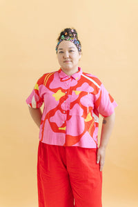 Boxy Collared Top in Petal Pop (RTS)