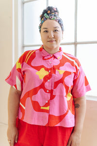 Boxy Collared Top in Petal Pop (RTS)