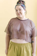 Boxy Crop Top in Brown Sugar Mesh (RTS)