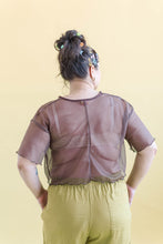 Boxy Crop Top in Brown Sugar Mesh (RTS)