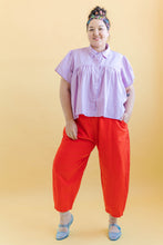 Button Mushroom Top in Lilac Linen (RTS)
