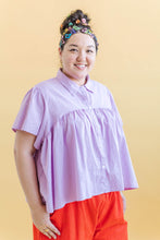 Button Mushroom Top in Lilac Linen (RTS)