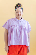 Button Mushroom Top in Lilac Linen (RTS)