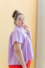 Button Mushroom Top in Lilac Linen (RTS)