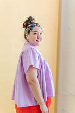 Button Mushroom Top in Lilac Linen (RTS)