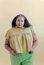 Button Mushroom Top in Endive Linen (RTS)