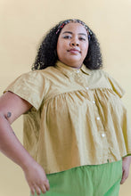 Button Mushroom Top in Endive Linen (RTS)