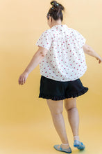 Button Mushroom Top in White Cherry Cotton (RTS)
