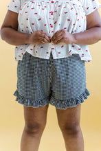Button Mushroom Top in White Cherry Cotton (RTS)
