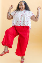 Button Mushroom Top in White Cherry Cotton (RTS)