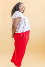 Button Mushroom Top in White Cherry Cotton (RTS)