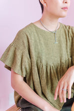Mushroom Top in Chartreuse Gauze (RTS)