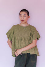 Mushroom Top in Chartreuse Gauze (RTS)