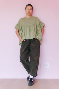 Mushroom Top in Celery Linen (RTS)