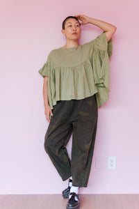 Mushroom Top in Celery Linen (RTS)