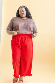 ESPRESSO MESH BOXY CROP TOP