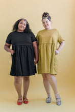 Everyday Dress in Black Linen (RTS)
