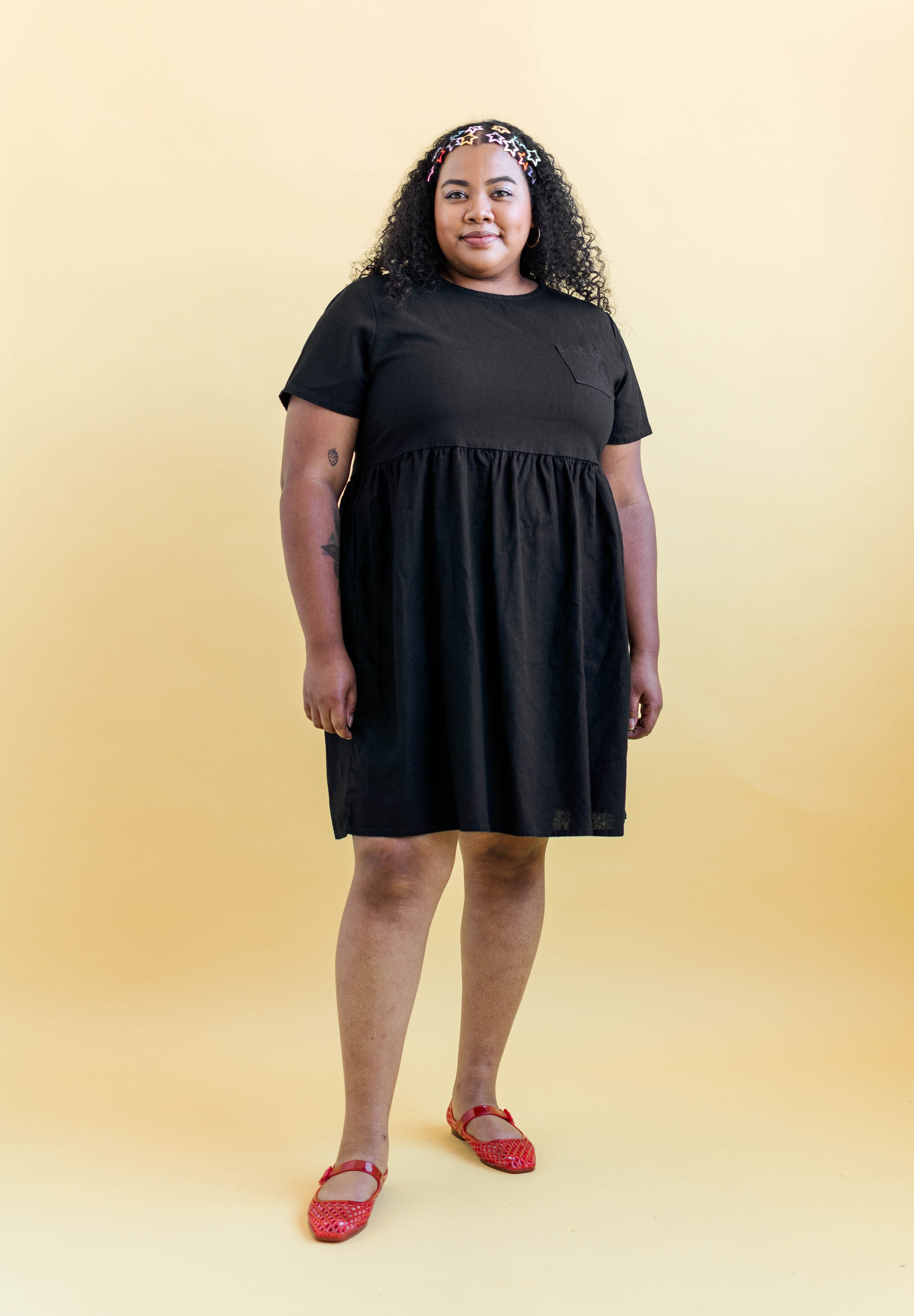 BLACK LINEN EVERYDAY DRESS
