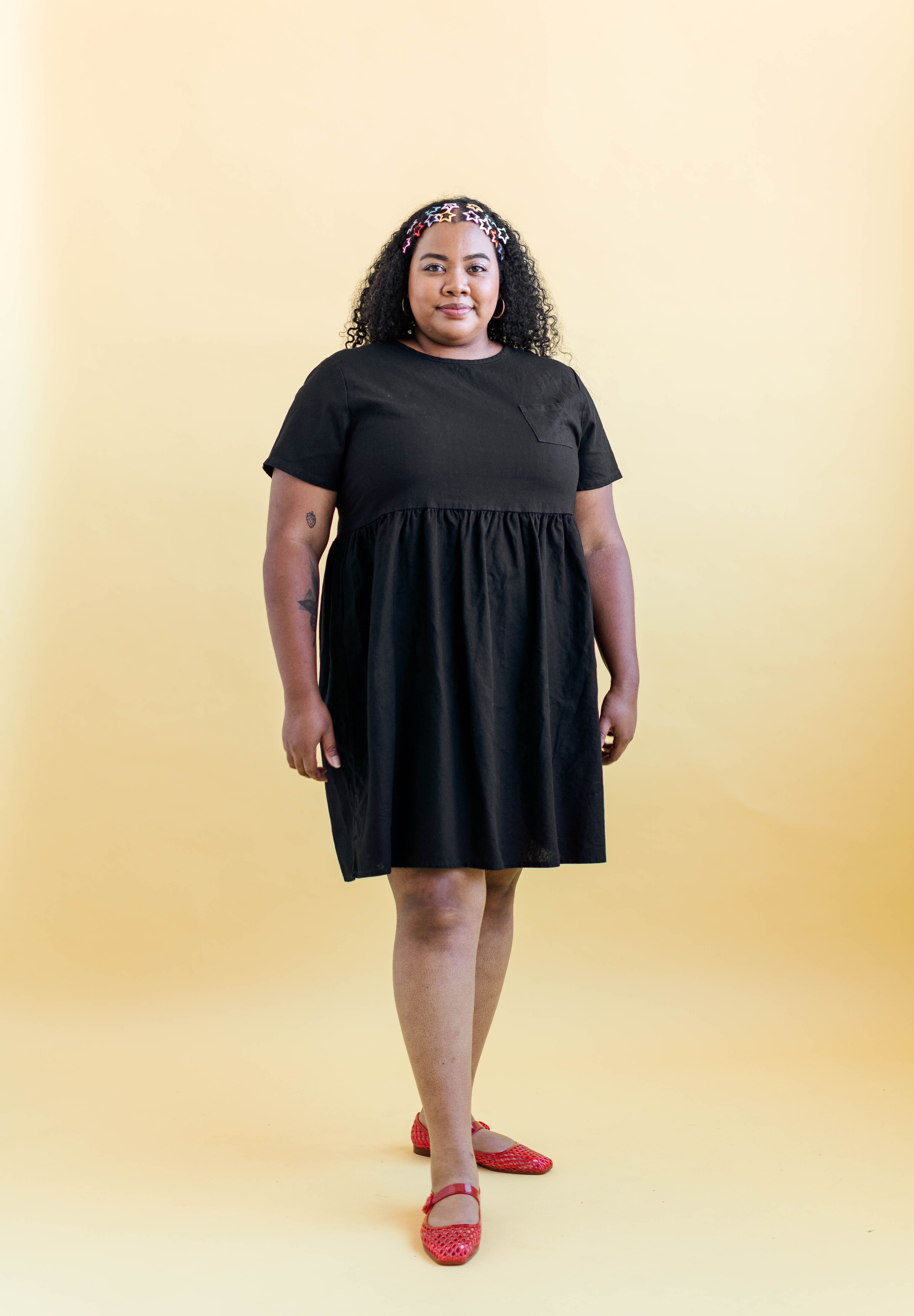 BLACK LINEN EVERYDAY DRESS