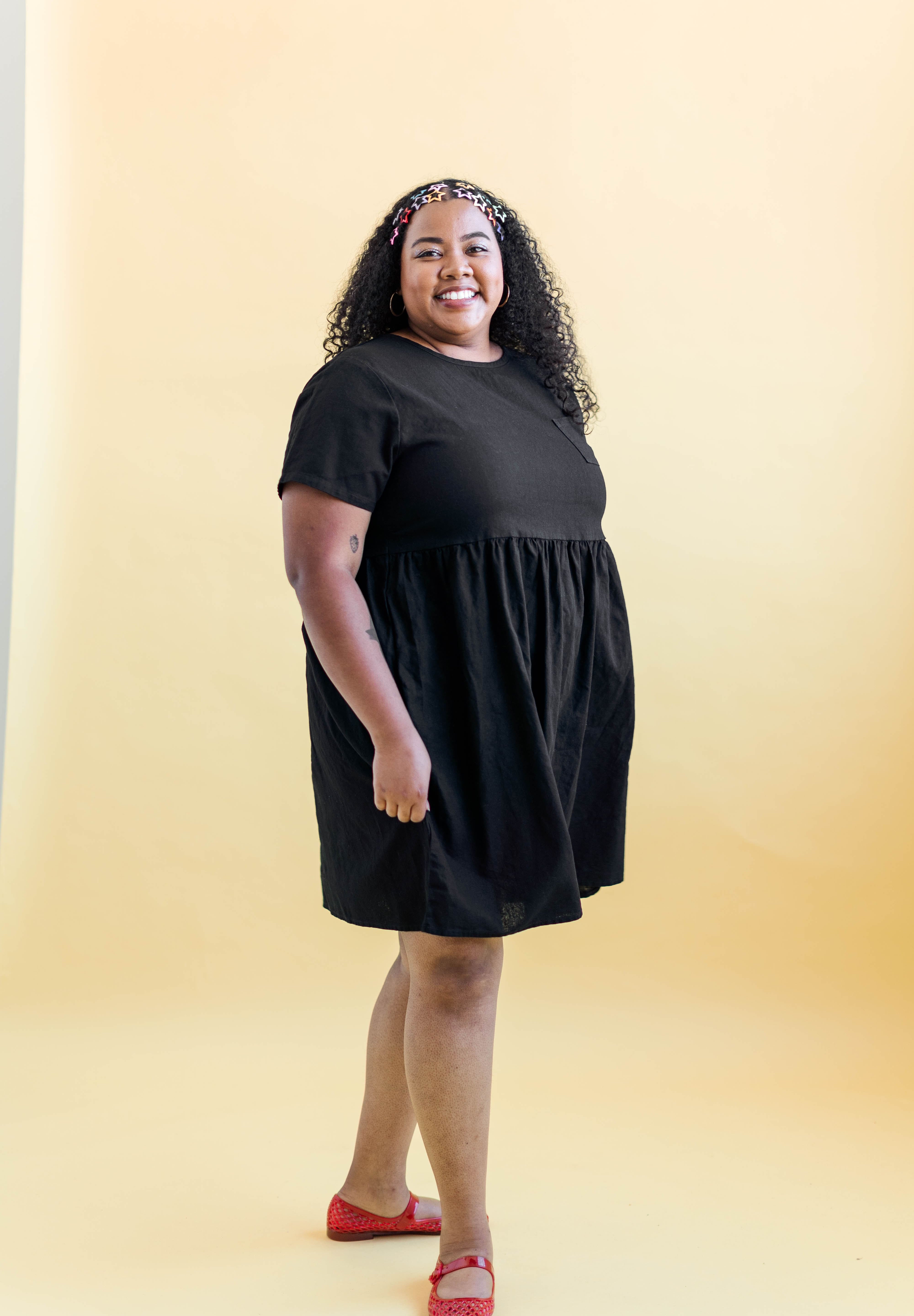 BLACK LINEN EVERYDAY DRESS