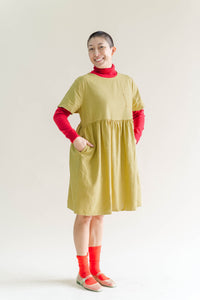 Chartreuse Linen Everyday Dress