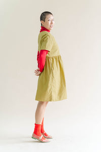 Chartreuse Linen Everyday Dress