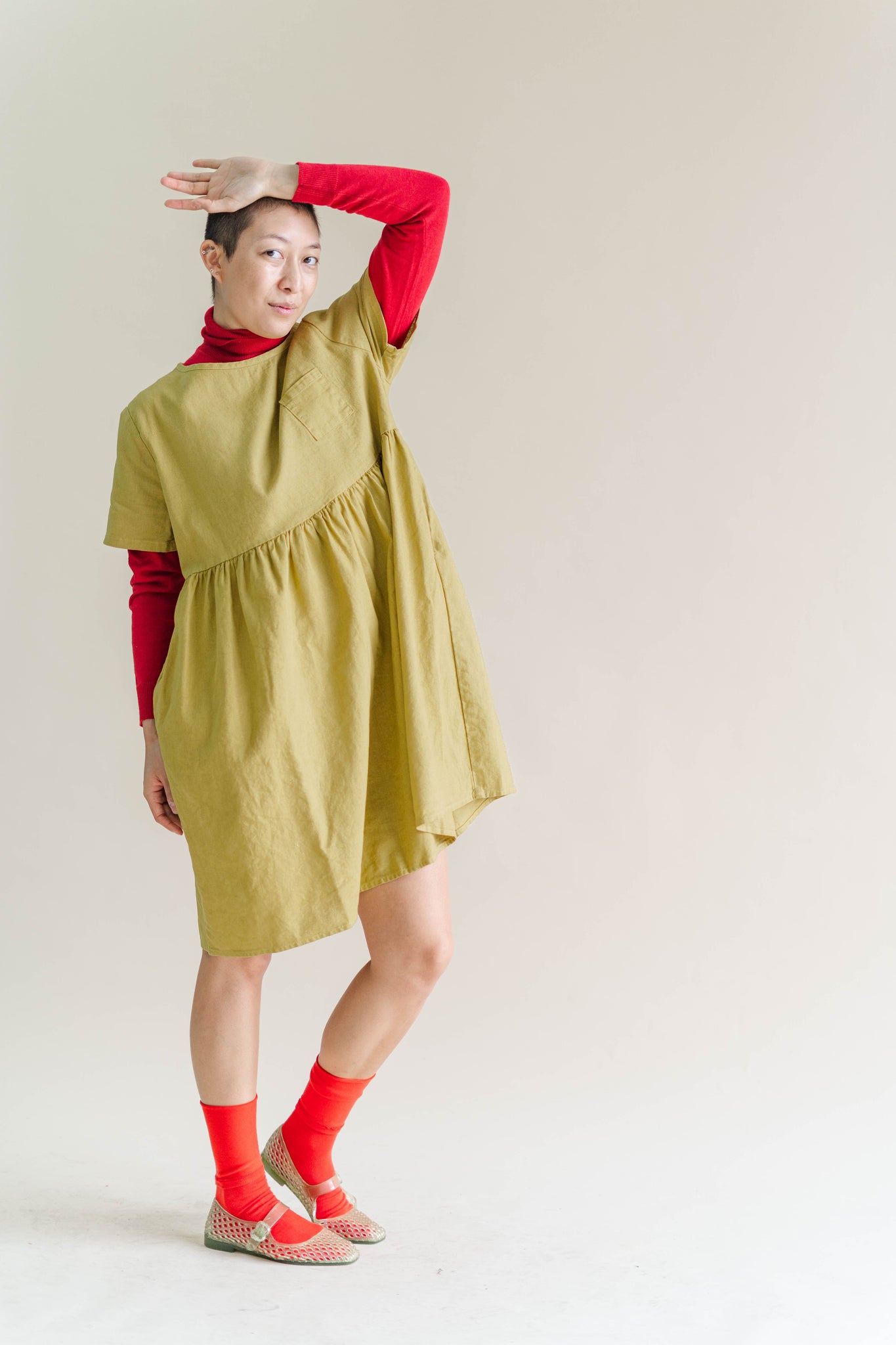chartreuse dress casual Can't Miss This Chartreuse Linen Blend Floral Appliqu Midi Dress
