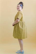 Everyday Dress in Chartreuse Linen (RTS)