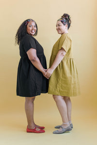 Everyday Dress in Chartreuse Linen (RTS)