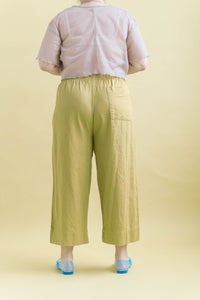 Mid Easy Pant in Chartreuse Linen (RTS)