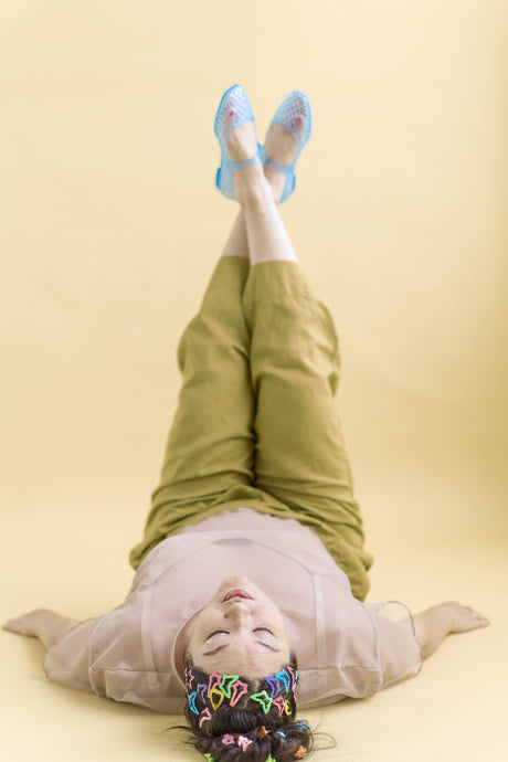 Mid Easy Pant in Chartreuse Linen (RTS)