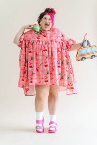 Cottage Core Mini Mushroom Dress