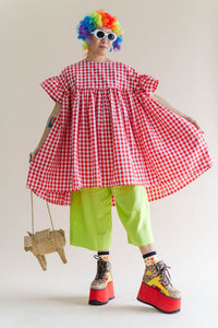 Red Gingham Mini Mushroom Dress