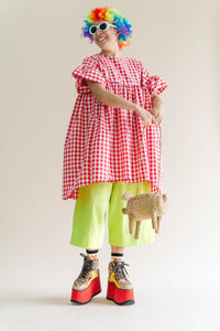 Red Gingham Mini Mushroom Dress