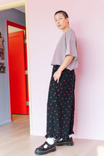 Ruffle Pants in Black Cherry Cotton (RTS)