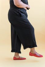 Ruffle Pants in Black Linen (RTS)