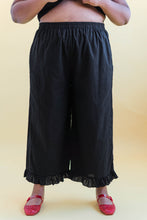 Ruffle Pants in Black Linen (RTS)