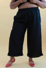 Ruffle Pants in Black Linen (RTS)