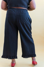 Ruffle Pants in Black Linen (RTS)