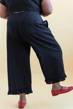 Ruffle Pants in Black Linen (RTS)