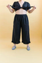 Ruffle Pants in Black Linen (RTS)