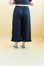 Ruffle Pants in Black Linen (RTS)