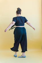 Ruffle Pants in Black Linen (RTS)