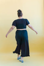 Ruffle Pants in Black Linen (RTS)