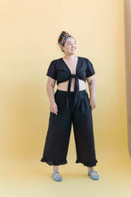 Ruffle Pants in Black Linen (RTS)