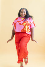 Ruffle Pants in Cherry Linen (RTS)
