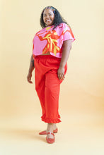 Ruffle Pants in Cherry Linen (RTS)