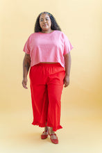 Ruffle Pants in Cherry Linen (RTS)
