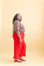 Ruffle Pants in Cherry Linen (RTS)
